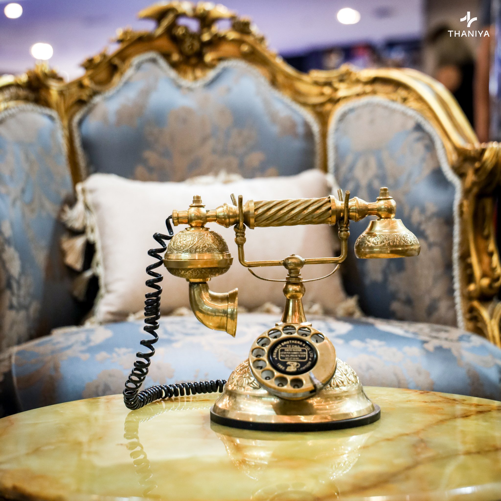 โทรศัพท์ตั้งโต๊ะ ทองเหลือง แบบโบราณ สไตล์วินเทจ คลาสสิค ใช้งานได้จริง แต่งบ้านแต่งร้าน ต้องมี