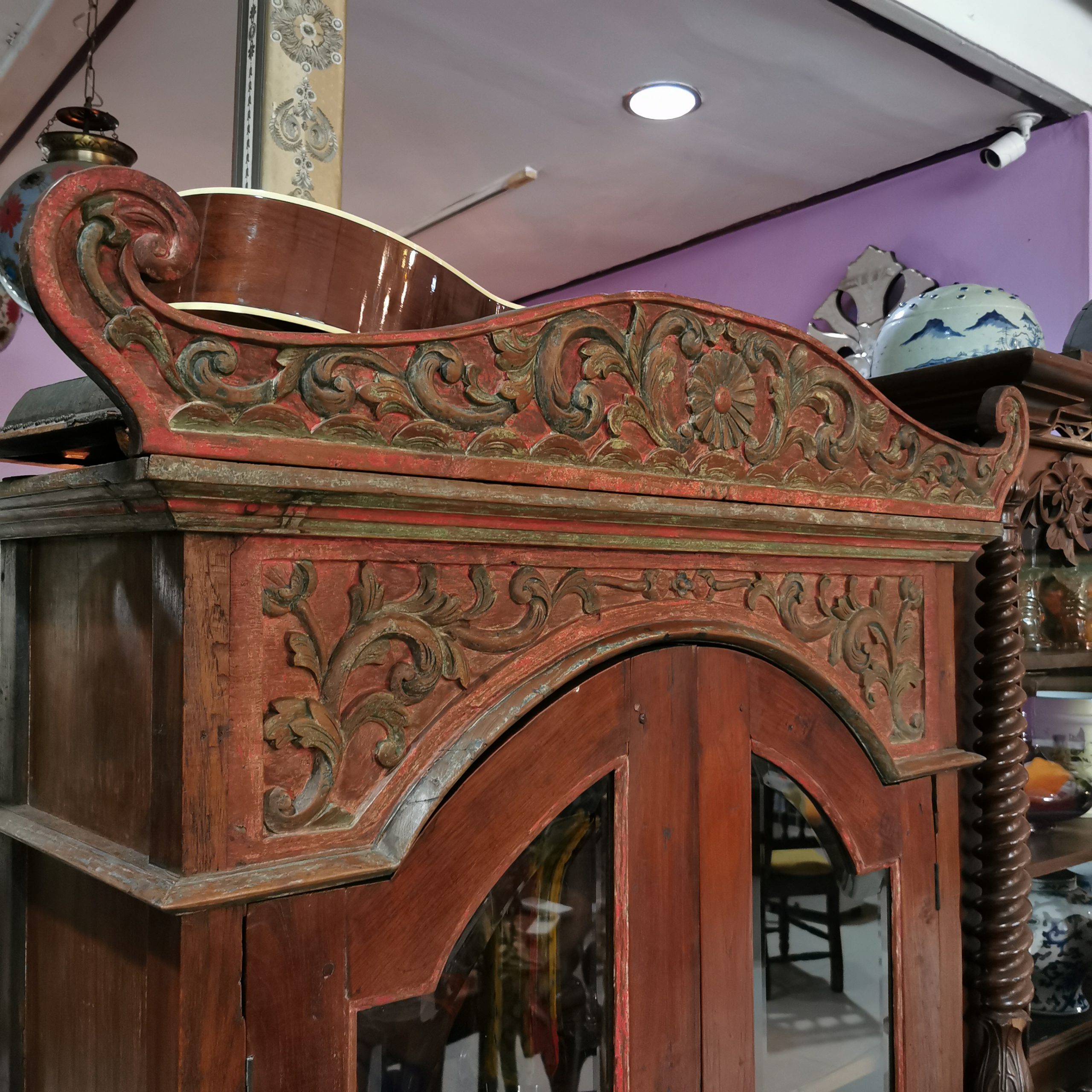 ⚜️ตู้โบราณ ตู้โชว์โบราณ ตู้ไม้โบราณ ตู้โชว์ไม้โบราณ งดงาม คลาสสิค แต่งบ้าน แต่งร้าน ให้มีคุณค่า - Image 3