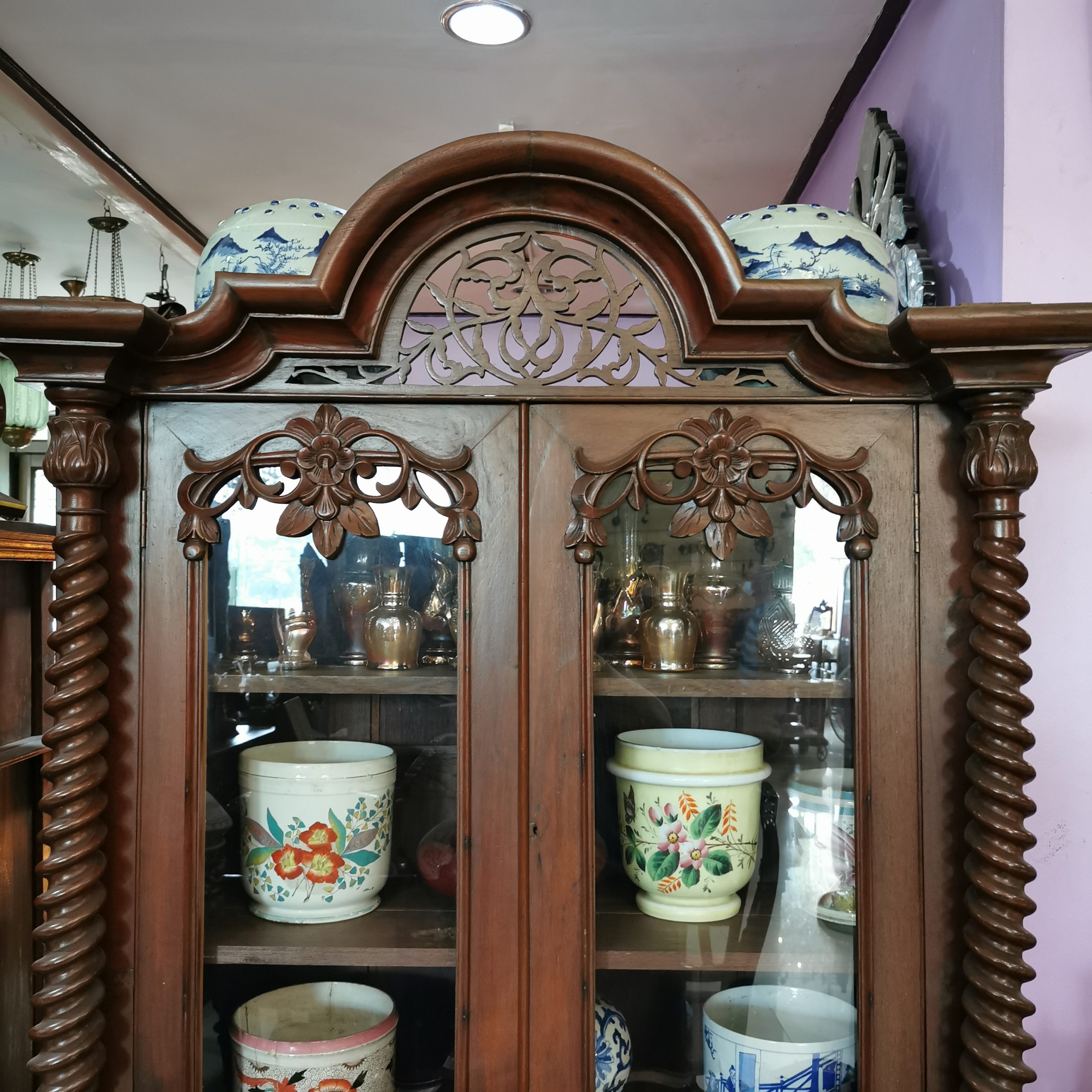 ⚜️ตู้โบราณ ตู้โชว์โบราณ ตู้ไม้โบราณ ตู้โชว์ไม้โบราณ งดงาม คลาสสิค แต่งบ้าน แต่งร้าน ให้มีคุณค่า - Image 4