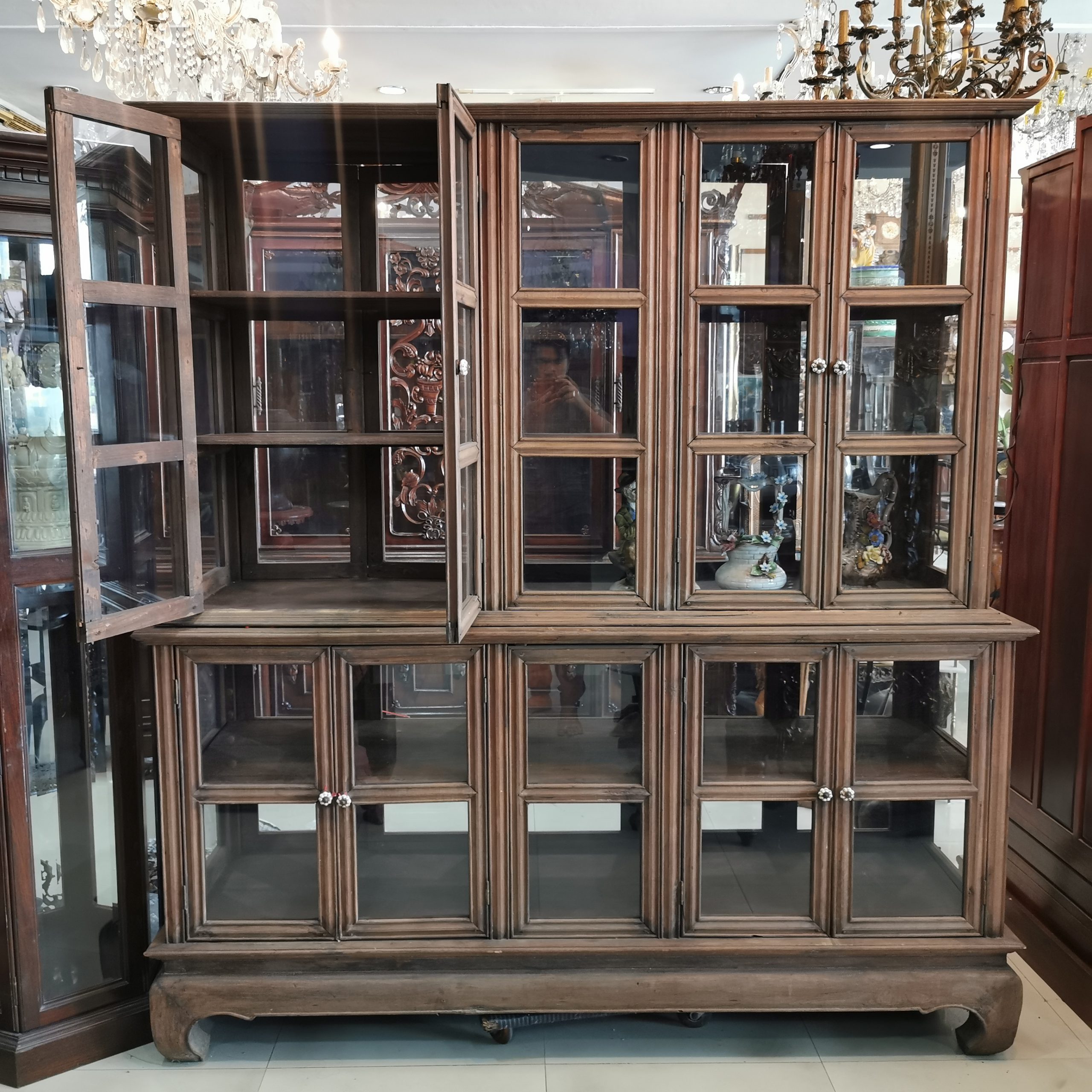 ⚜️ตู้โบราณ ตู้โชว์โบราณ ตู้ไม้โบราณ ตู้โชว์ไม้โบราณ งดงาม คลาสสิค แต่งบ้าน แต่งร้าน ให้มีคุณค่า