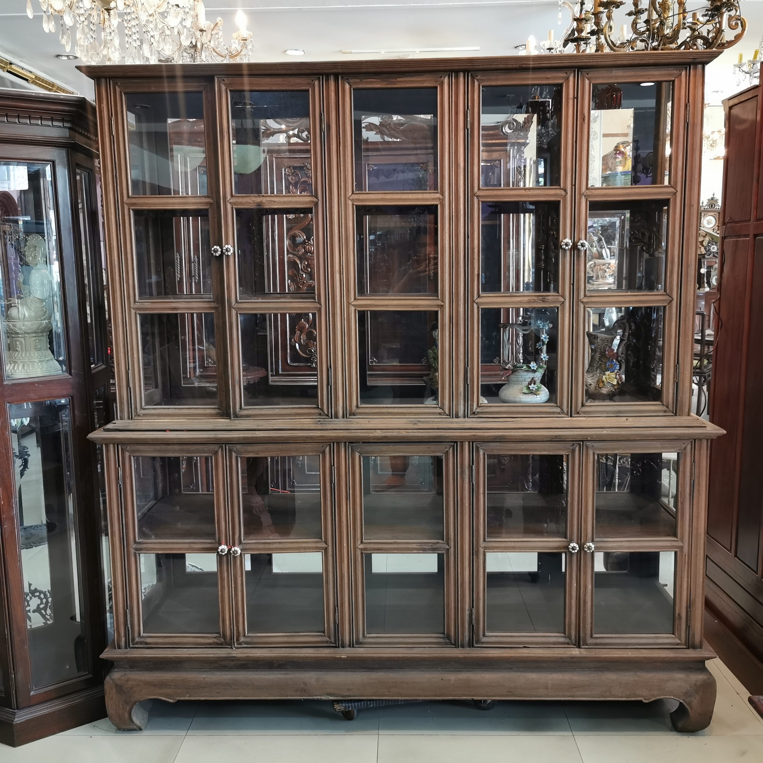 ⚜️ตู้โบราณ ตู้โชว์โบราณ ตู้ไม้โบราณ ตู้โชว์ไม้โบราณ งดงาม คลาสสิค แต่งบ้าน แต่งร้าน ให้มีคุณค่า - Image 3