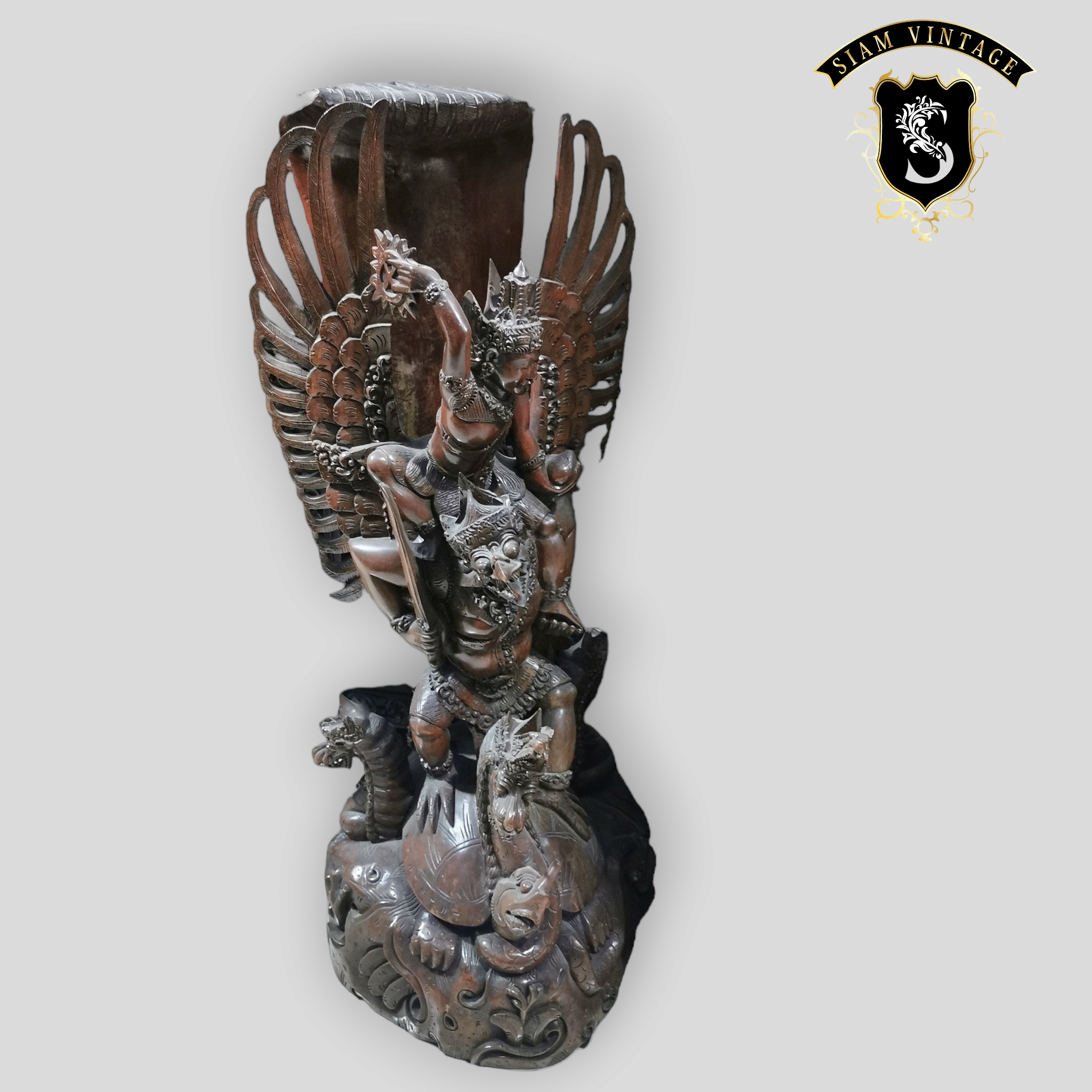 นารายณ์ ทรง การูด้าไม้โบราณ งดงาม คลาสสิค หายากมาก