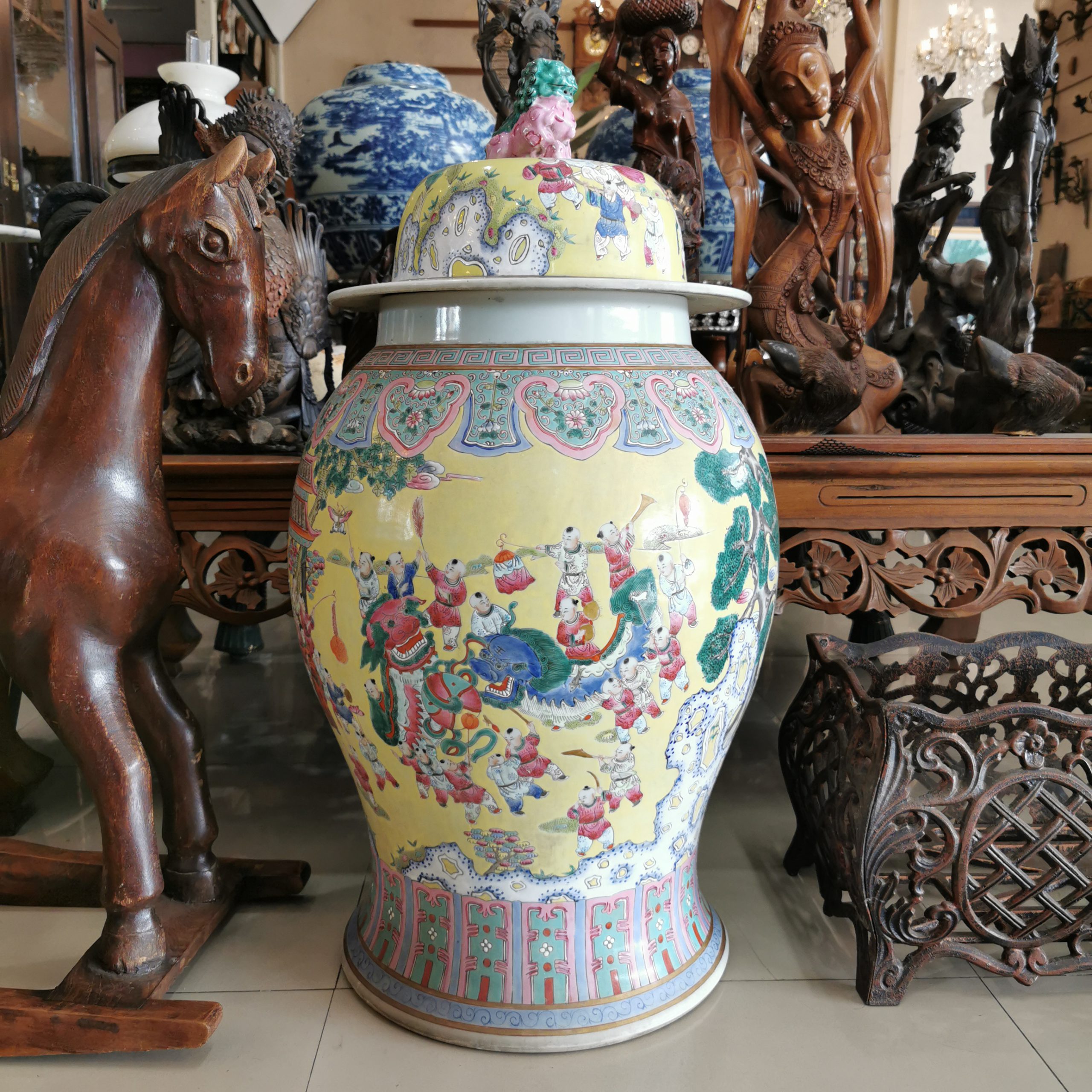 แจกันโบราณ แจกันลายคราม แจกันกังใส งดงาม คลาสสิค หายากมาก - Image 4