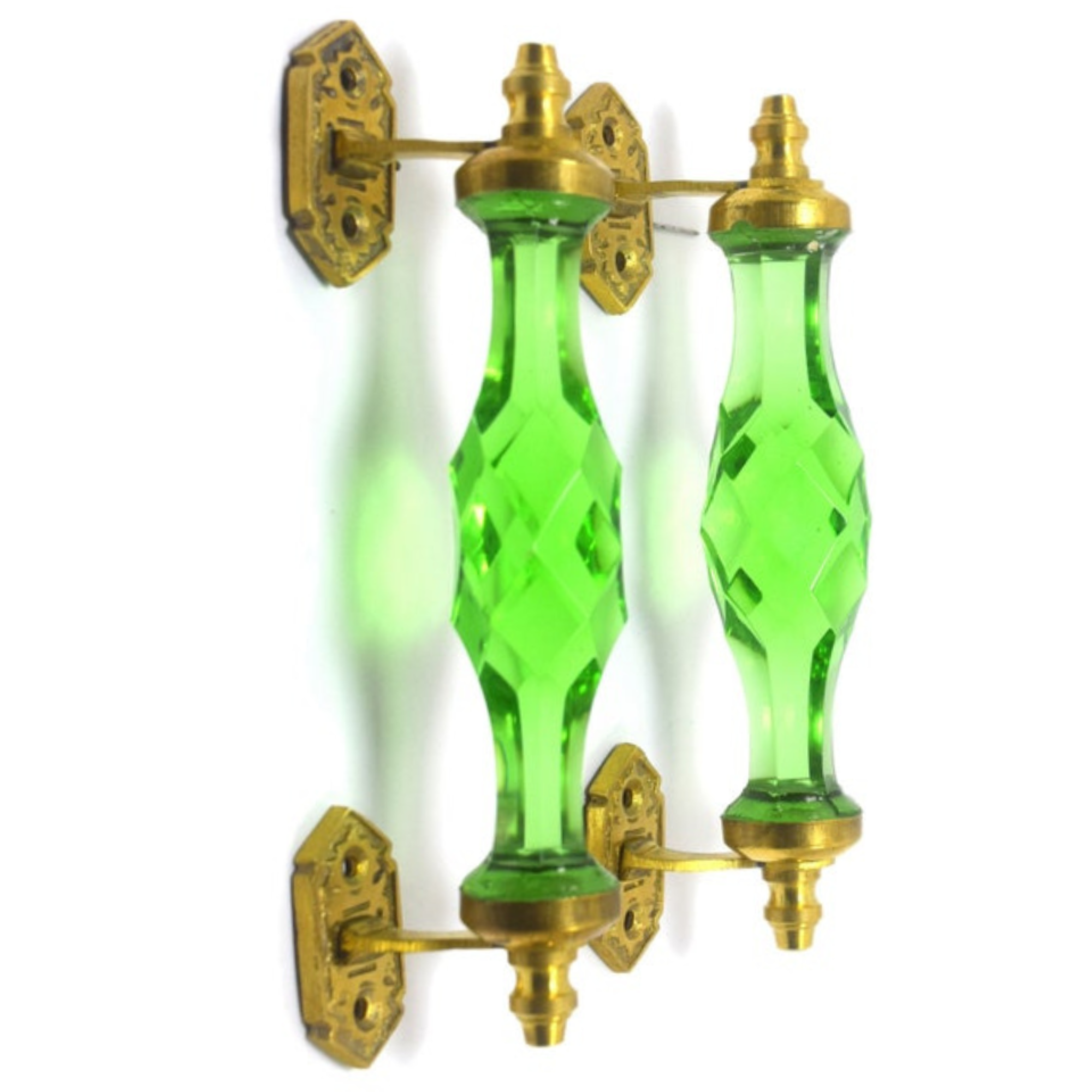 มือจับประตู 6" สีเขียว 1คู่ มือจับประตูแก้ว มือจับประตูทองเหลือง มือจับประตูโบราณ มือจับประตูย้อนยุค ย้อนยุค แต่งบ้าน แต่งร้าน ให้มีคุณค่า