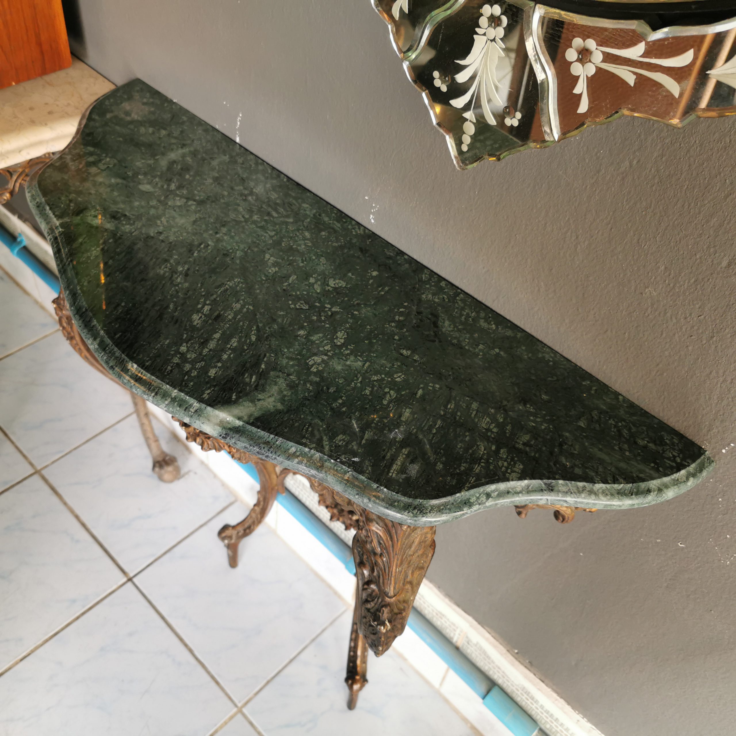 โต๊ะคอนโซลโบราณ หินอ่อน โต๊ะหินอ่อน โต๊ะหินอ่อนโบราณ สุดคลาสสิค - Image 4