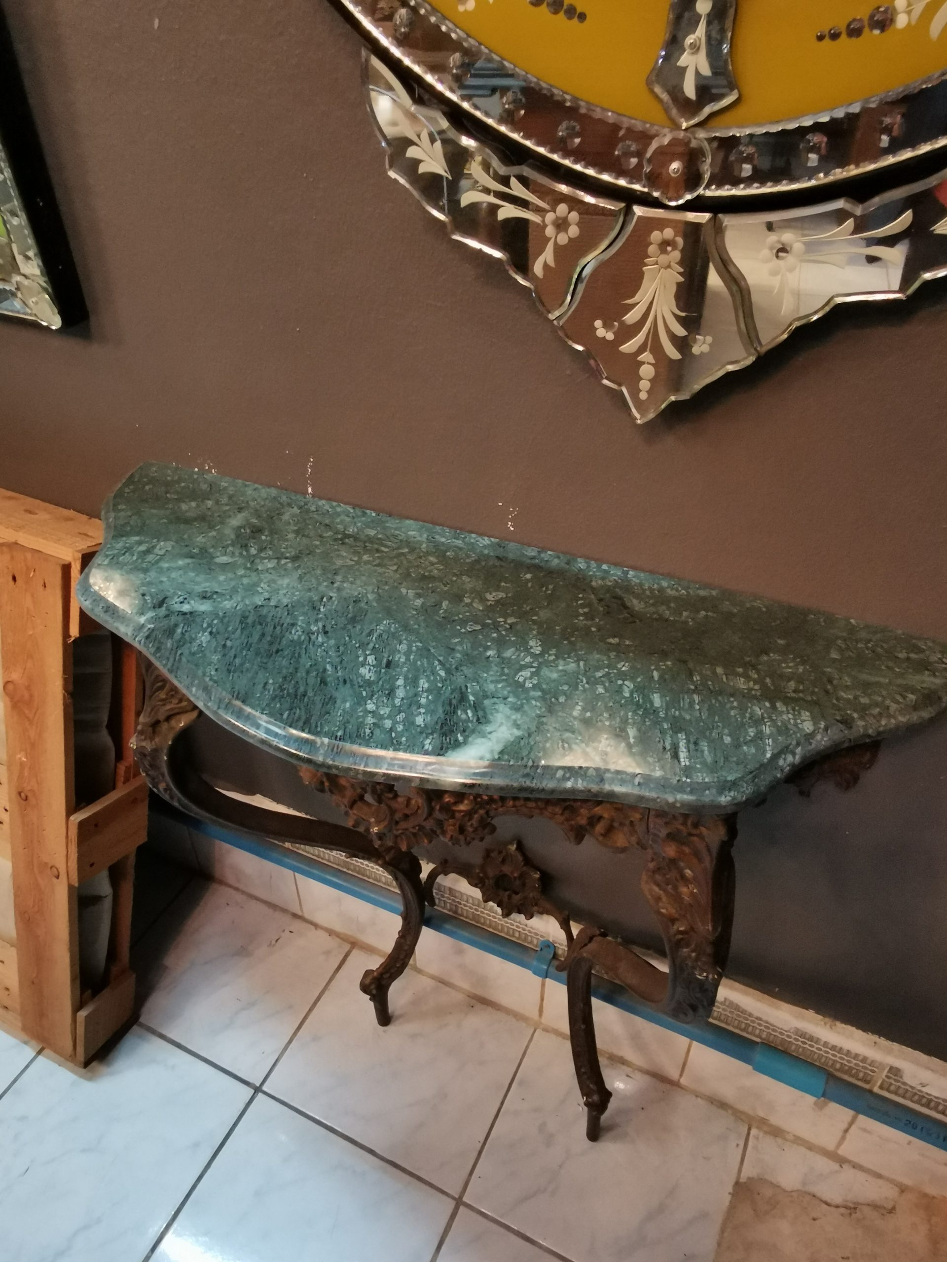 โต๊ะคอนโซลโบราณ หินอ่อน โต๊ะหินอ่อน โต๊ะหินอ่อนโบราณ สุดคลาสสิค - Image 5