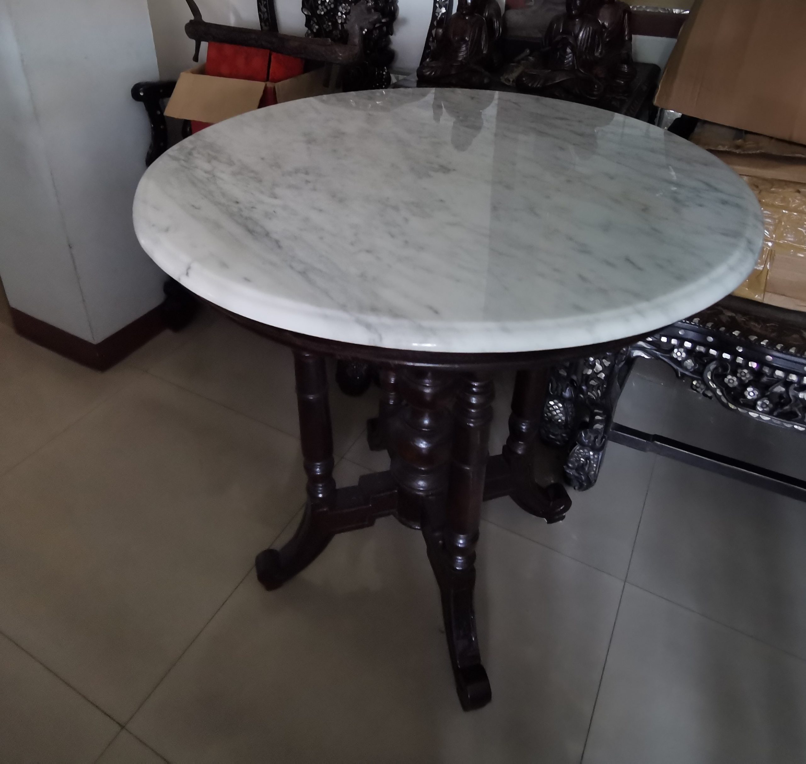 โต๊ะหินอ่อน 77cm โต๊ะหินอ่อนอิตาลี่ นำเข้าจากต่างประเทศ งดงาม สุดคลาสสิค หายาก