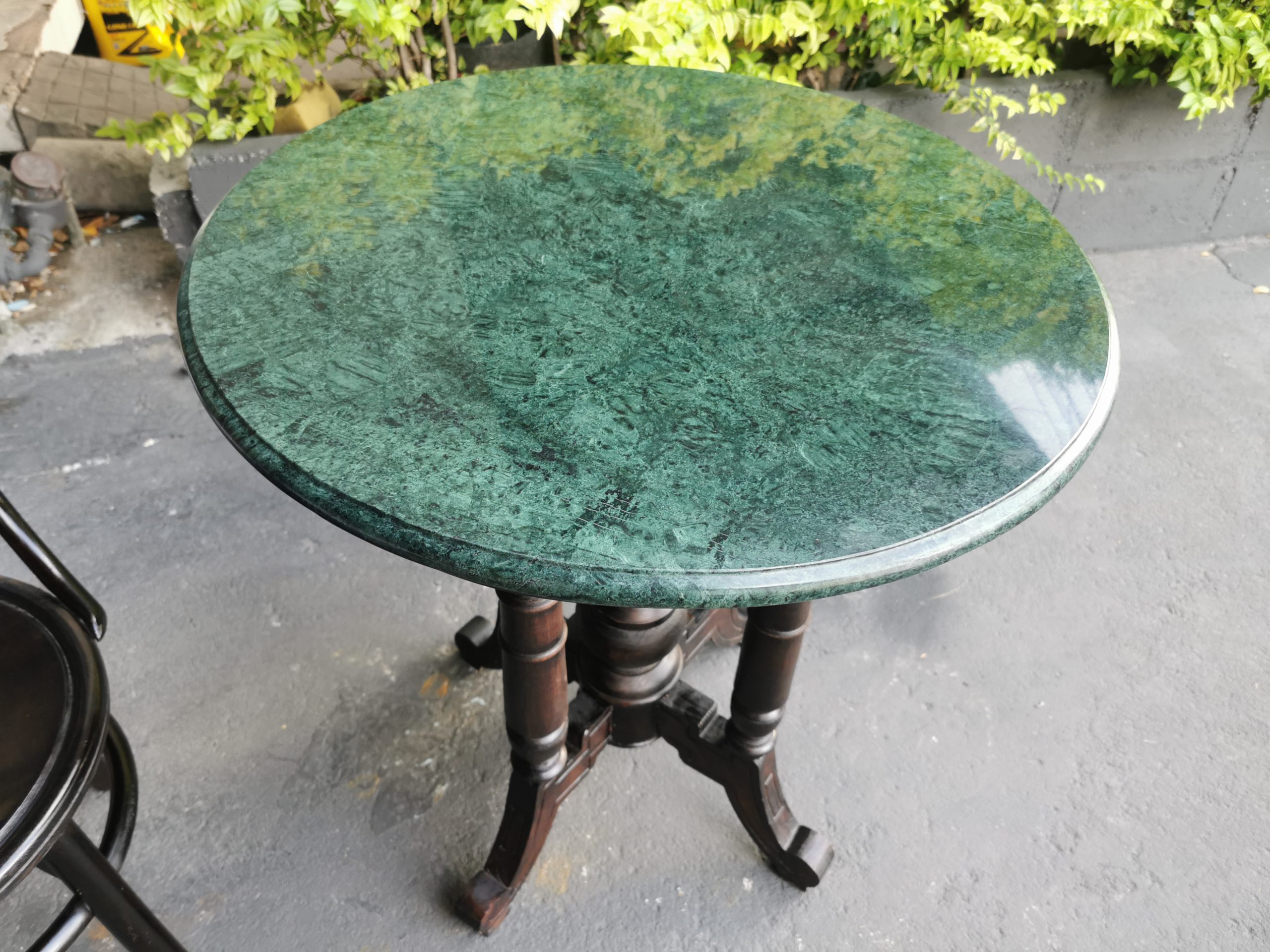 โต๊ะหินอ่อน 77cm โต๊ะหินอ่อนเขียวอิตาลี่ นำเข้าจากต่างประเทศ งดงาม สุดคลาสสิค หายาก - Image 3