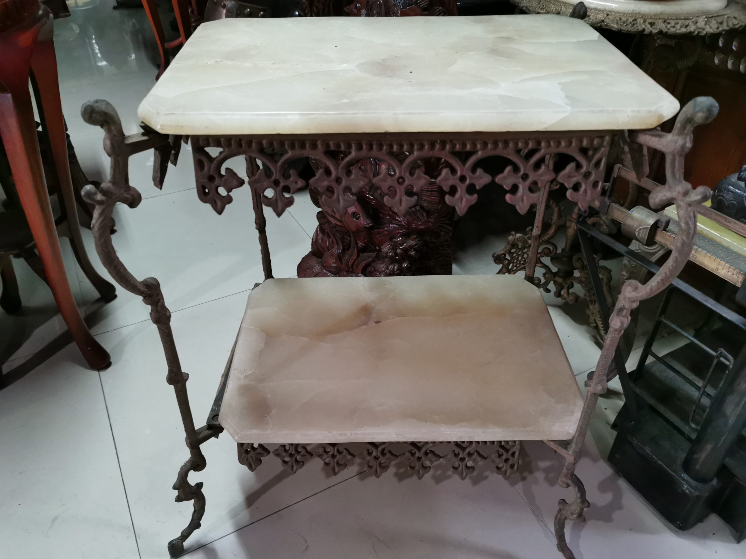 ชุดโต๊ะหินอ่อนโบราณ นำเข้าจากต่างประเทศ งดงาม สุดคลาสสิค หายาก