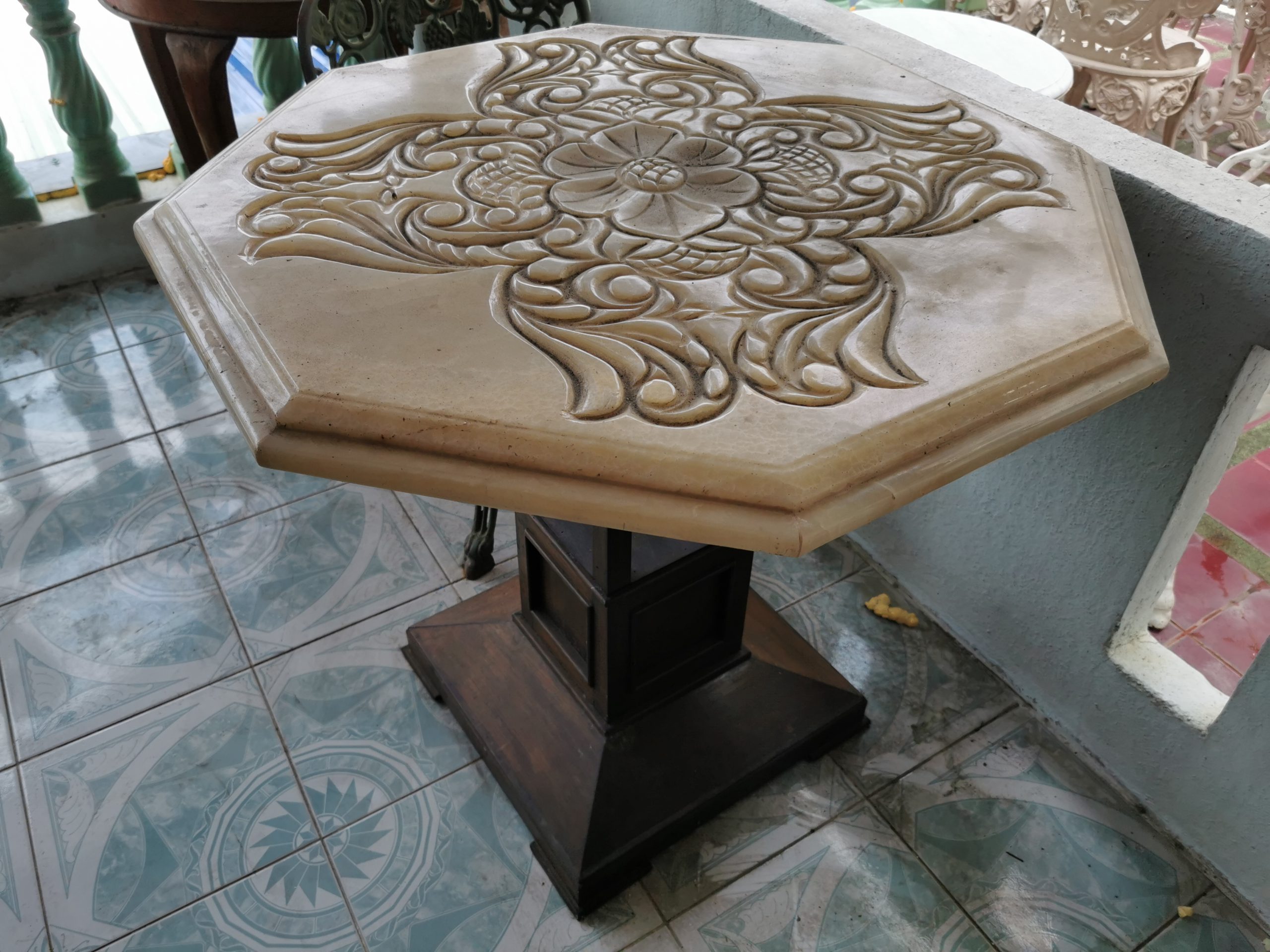 โต๊ะหินอ่อน 80cm โต๊ะหินอ่อนอิตาลี่ นำเข้าจากต่างประเทศ งดงาม สุดคลาสสิค หายาก