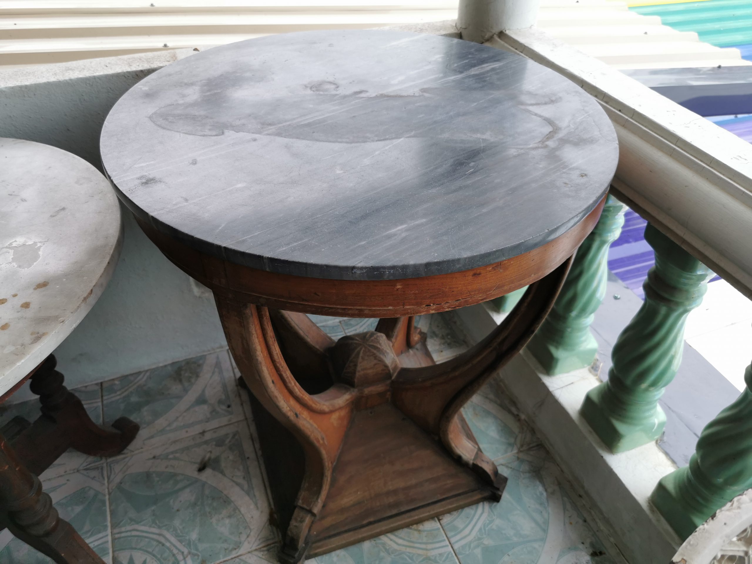 โต๊ะหินอ่อน 80cm โต๊ะหินอ่อนอิตาลี่ นำเข้าจากต่างประเทศ งดงาม สุดคลาสสิค หายาก