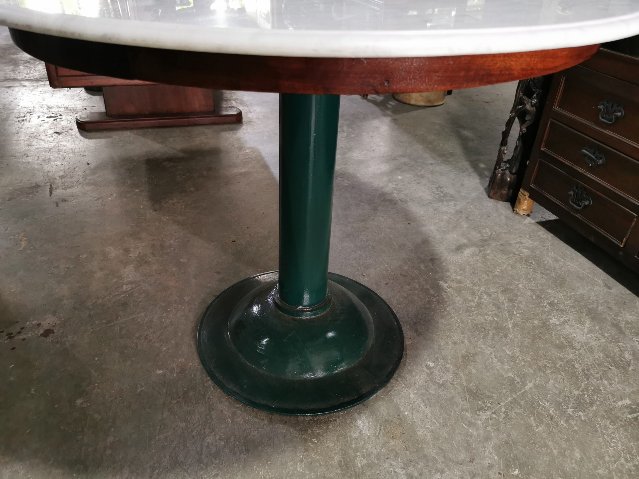 โต๊ะหินอ่อน 100cm โต๊ะหินอ่อนโบราณ นำเข้าจากต่างประเทศ งดงาม สุดคลาสสิค หายาก - Image 4