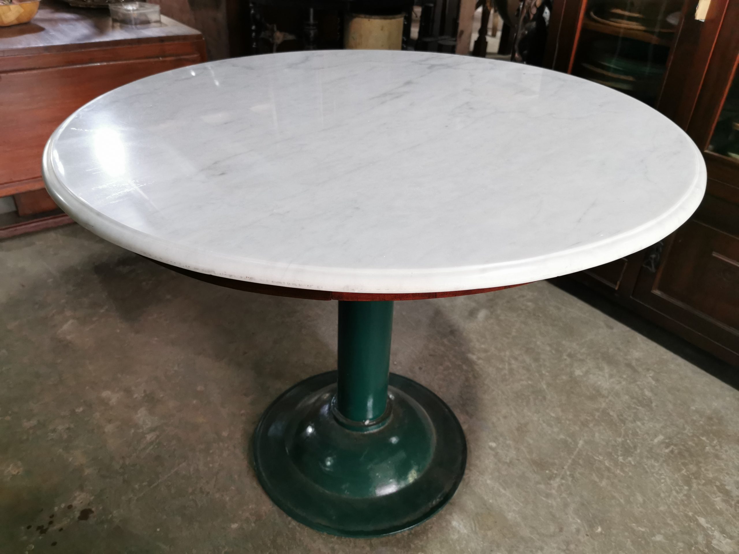 โต๊ะหินอ่อน 100cm โต๊ะหินอ่อนโบราณ นำเข้าจากต่างประเทศ งดงาม สุดคลาสสิค หายาก - Image 2