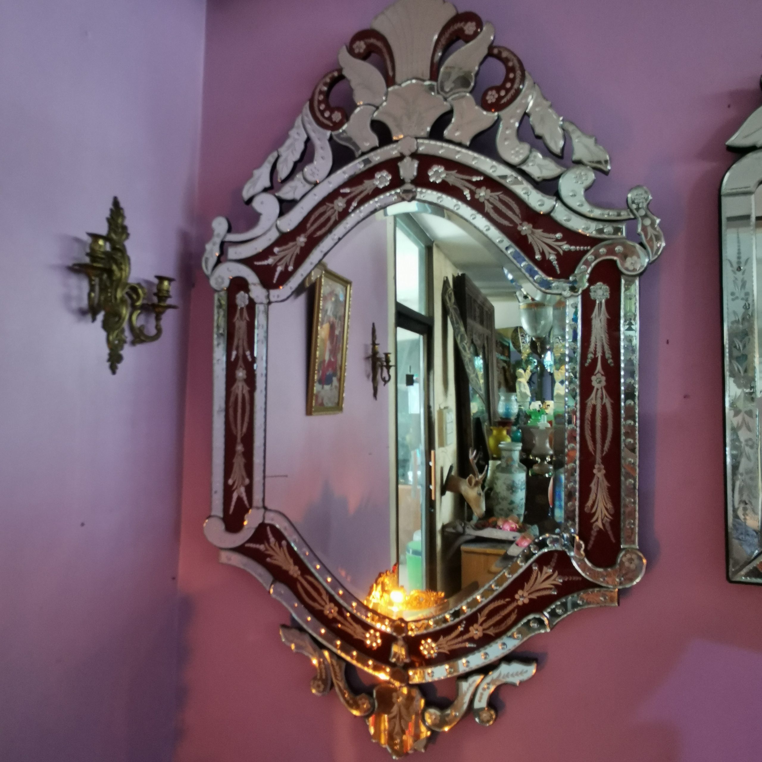 กระจกเวเนเชี่ยน  กระจกโบราณ ขนาดใหญ่  งดงาม คลาสสิค  แต่งบ้านแต่งร้าน ให้มีคุณค่า - Image 28