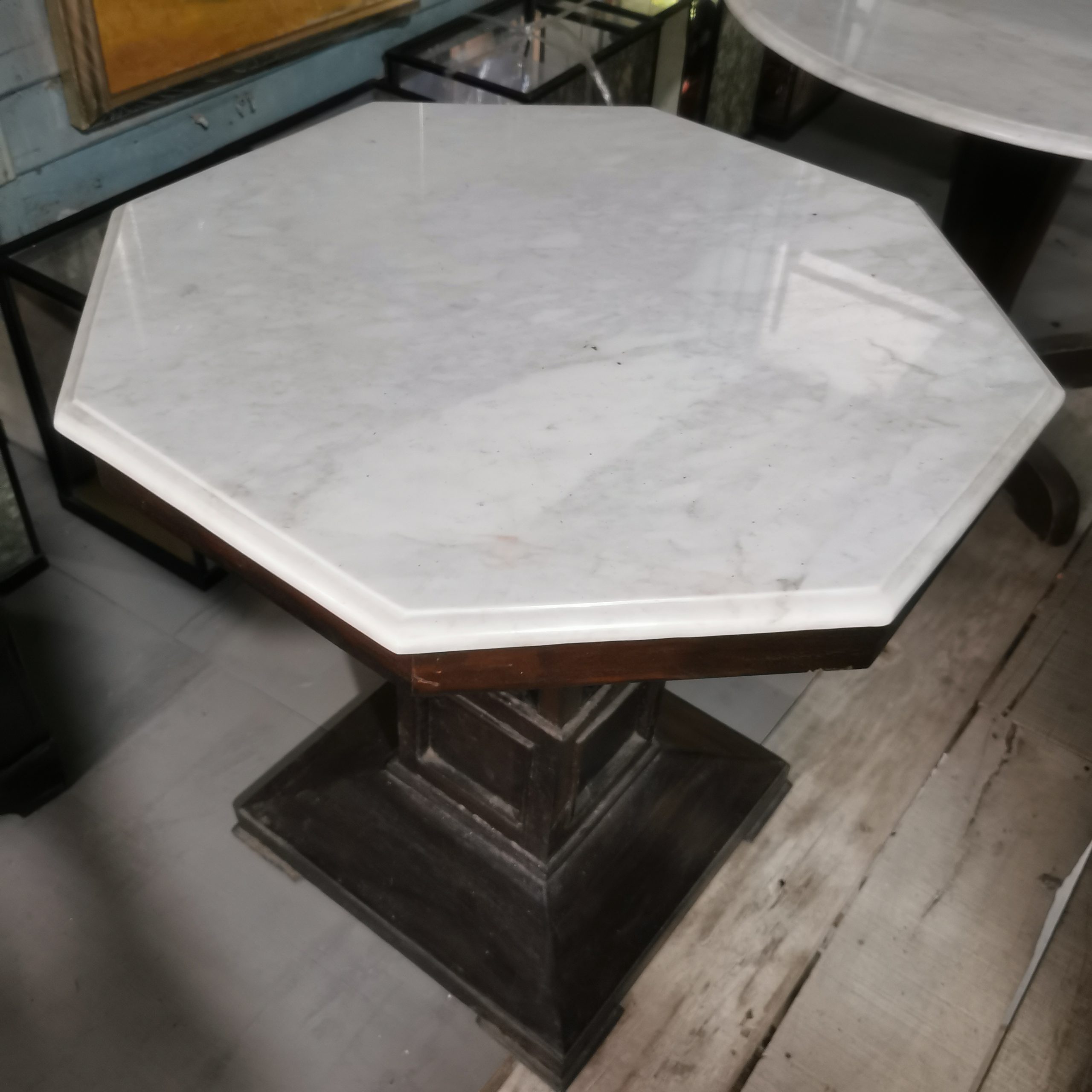 โต๊ะหินอ่อน 80cm โต๊ะหินอ่อนอิตาลี่ นำเข้าจากต่างประเทศ งดงาม สุดคลาสสิค หายาก - Image 2