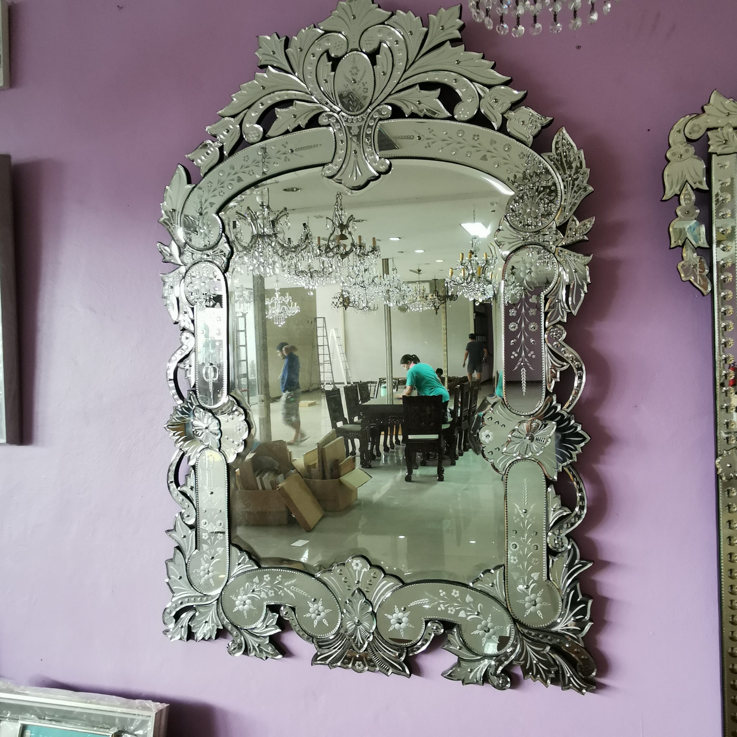 กระจกเวเนเชี่ยน  กระจกโบราณ ขนาดใหญ่  งดงาม คลาสสิค  แต่งบ้านแต่งร้าน ให้มีคุณค่า - Image 44