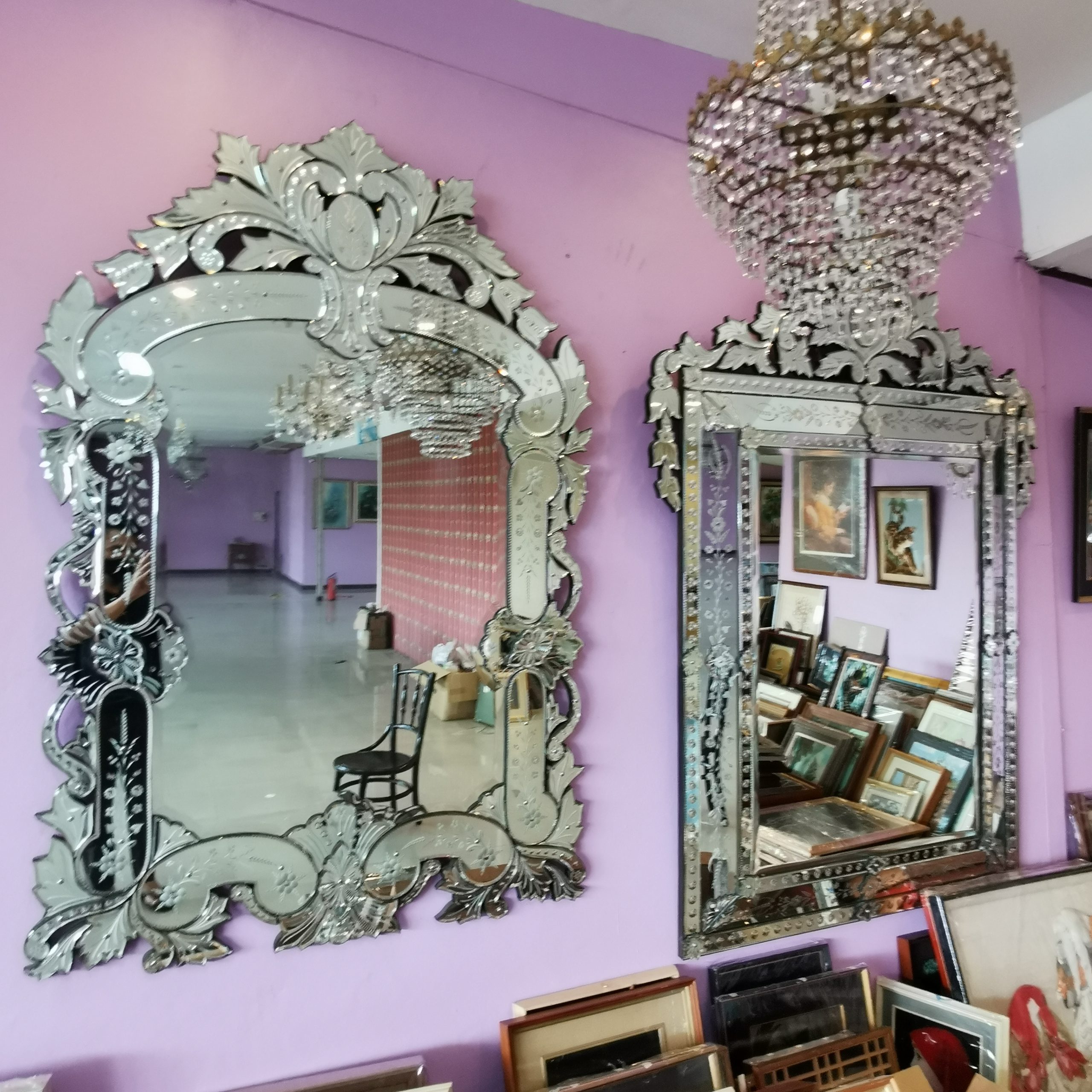 กระจกเวเนเชี่ยน 200cm กระจกโบราณ ขนาดใหญ่  งดงาม คลาสสิค  แต่งบ้านแต่งร้าน ให้มีคุณค่า