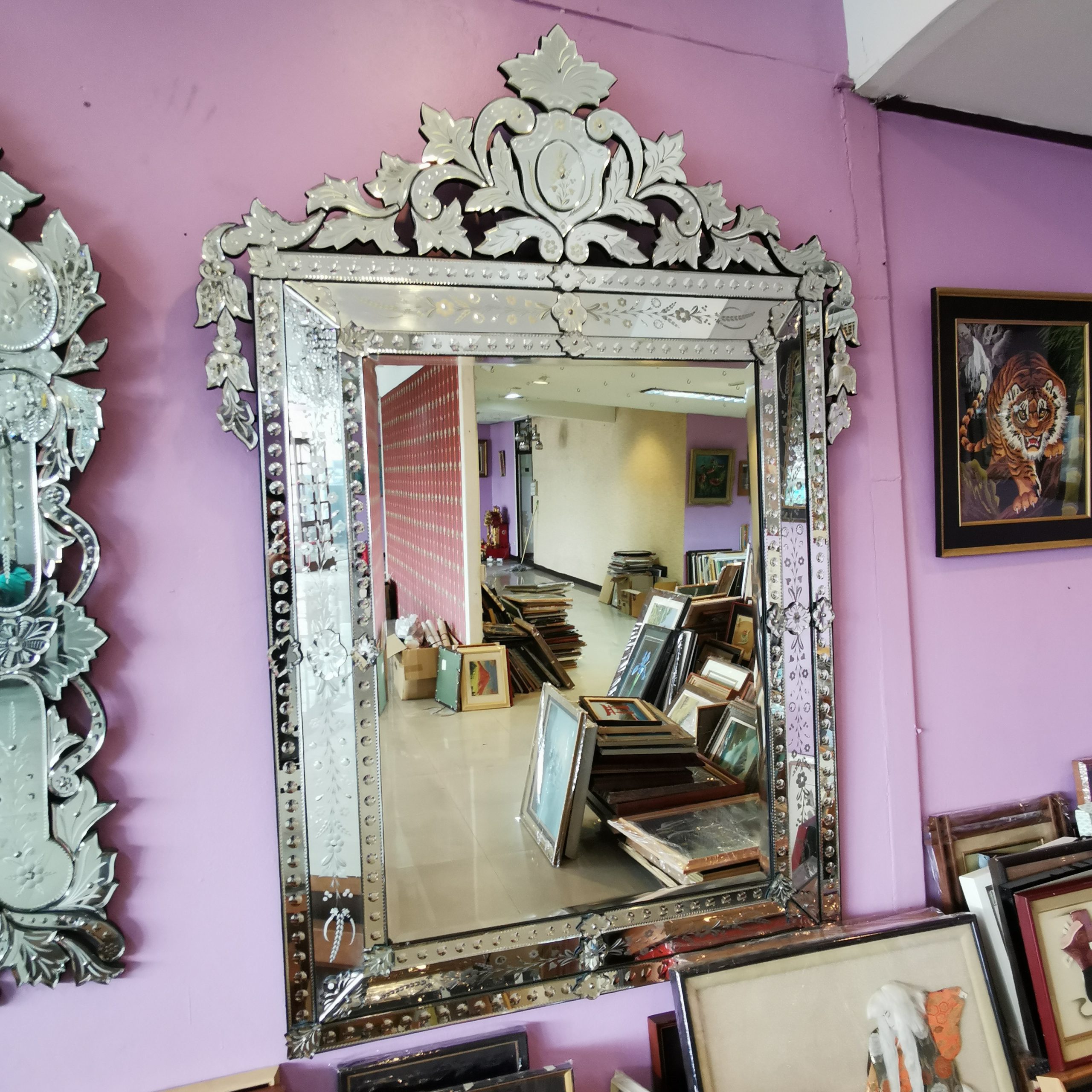 กระจกเวเนเชี่ยน  กระจกโบราณ ขนาดใหญ่  งดงาม คลาสสิค  แต่งบ้านแต่งร้าน ให้มีคุณค่า - Image 48