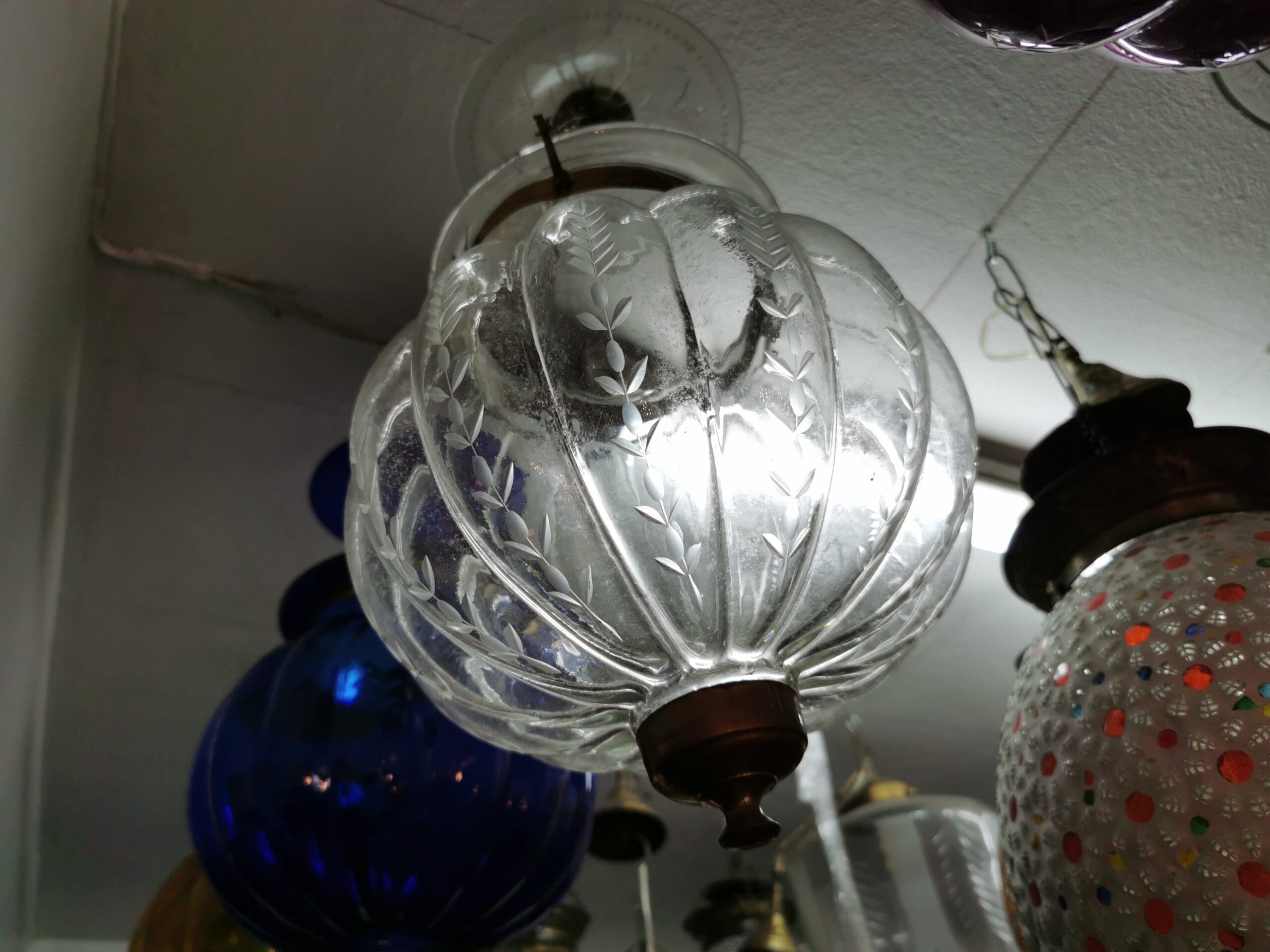 โคมไฟแก้ว ฟักทองใหญ่ โคมไฟติดเพดาน  ย้อนยุค คลาสสิค 👉แต่งบ้าน​ แต่งร้าน​ ให้สวยคลาสสิค - Image 13